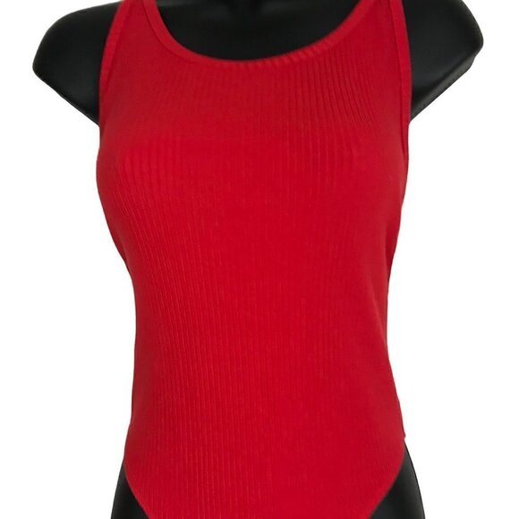 ARITZIA TNA 90's Cosumel Ribbed Red Bodysuit Size  S - Picture 4 of 7